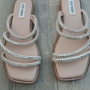 Steve Madden Silver Embellished Sandals